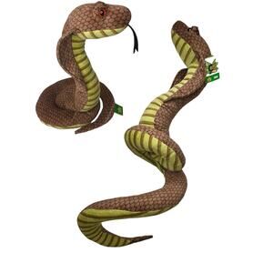 Wild Republic Cobra Snake Plush 26” Stuffed Animal Toy K&M Vintage 2013 Reptile